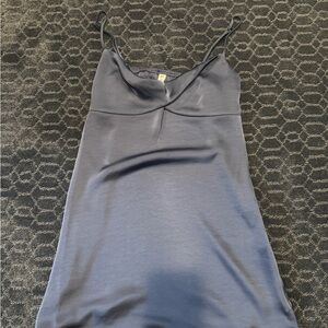 Blue Silk Mini Dress